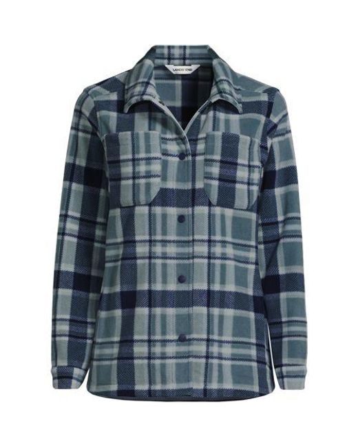 Lands' End Blue Anyweather Fleece-Hemdjacke, Damen, Größe:32-34 Regular, Polyester, By