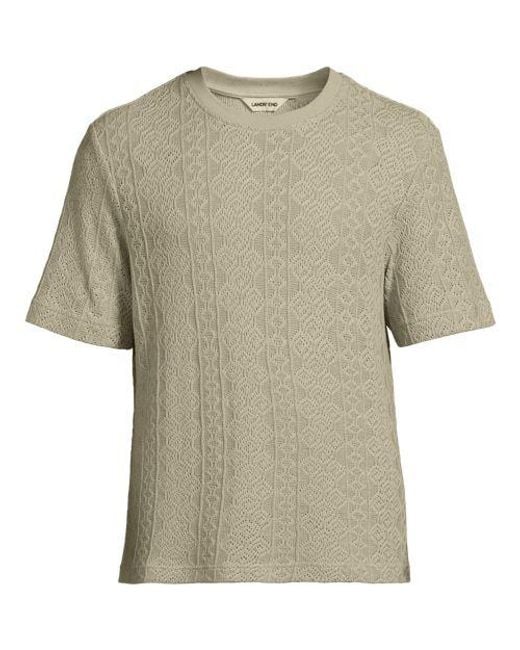 Lands' End T-Shirt Aus Jersey Mit Struktur, Herren, Größe:44-46 Regular, Baumwolle/Polyester, By in Gray für Herren