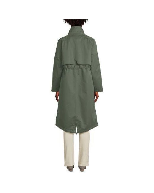 Lands' End Green Wasserdichter 4-In-1-Regenmantel, Damen, Größe:32-34 Regular, Nylon, By