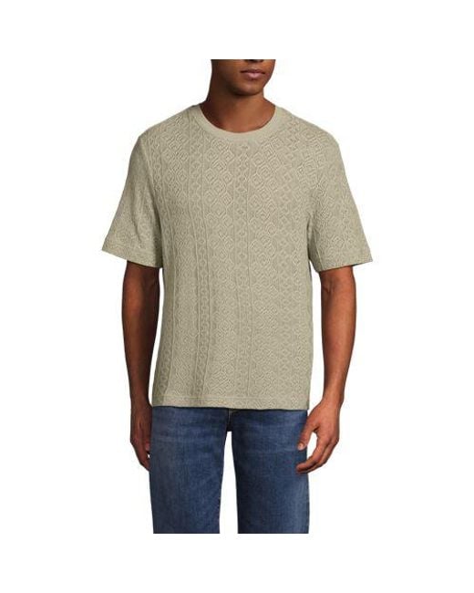 Lands' End T-Shirt Aus Jersey Mit Struktur, Herren, Größe:44-46 Regular, Baumwolle/Polyester, By in Gray für Herren
