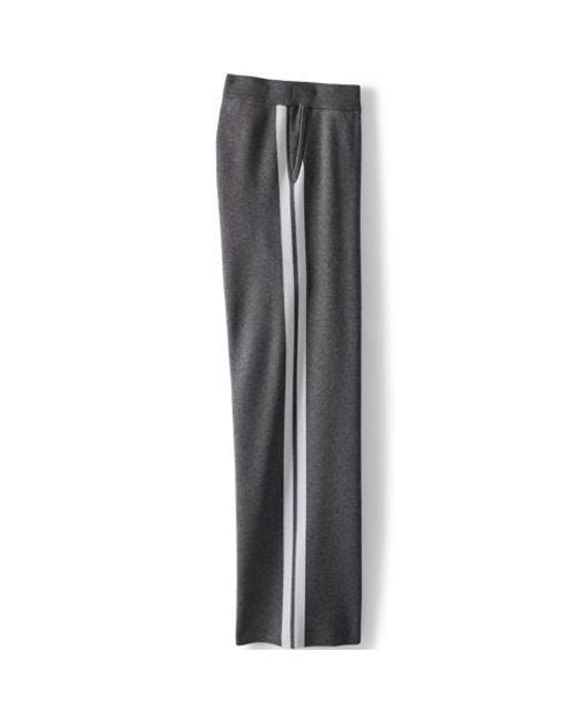 Lands' End Gray Jerseyhose Mit Streifendetail, Damen, Größe:32-34 Petite, By