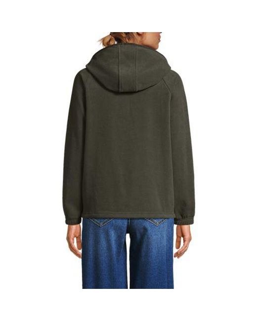 Lands' End Green Anyweather Fleece-Jacke Mit Kapuze, Damen, Größe:32-34 Regular, Polyester, By