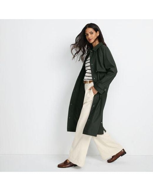 Lands' End Green Langer Regenmantel, Damen, Größe:32-34 Regular, Polyester/Polyurethan, By