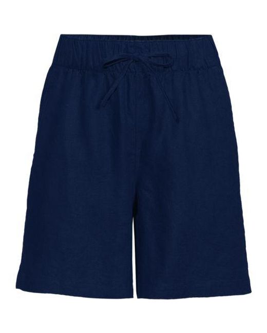 Lands' End Blue Leinen-Schlupfshorts, Damen, Größe:32-34 Regular, Leinen, By