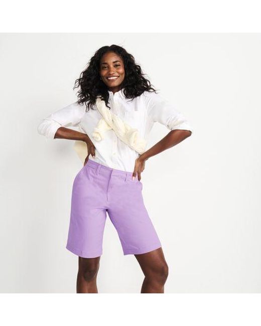 Lands' End Purple Chino-Bermudas, Damen, Größe Plus, Elasthan/Baumwoll-Mischung, By
