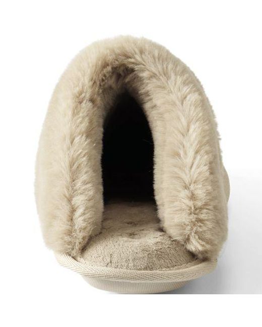 Lands' End Natural Veloursleder-Pantoffeln, Damen, Größe Regular, By