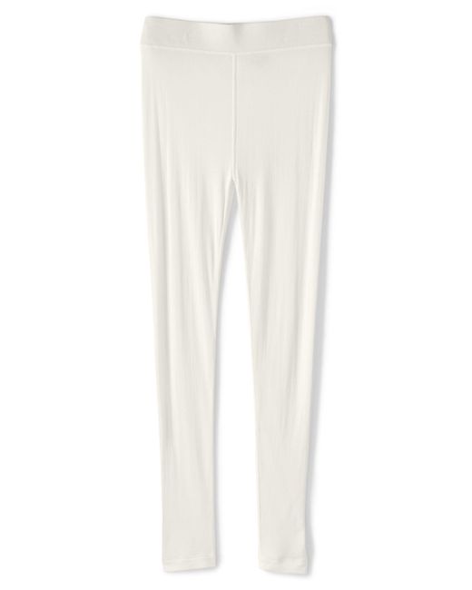 Lands' End Lightweight Silk Interlock Long Johns in Ivory (White