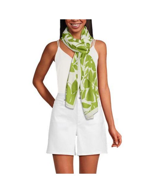 Lands' End Green Fließender Schal, Damen, Größe:Null Regular, Viskose, By