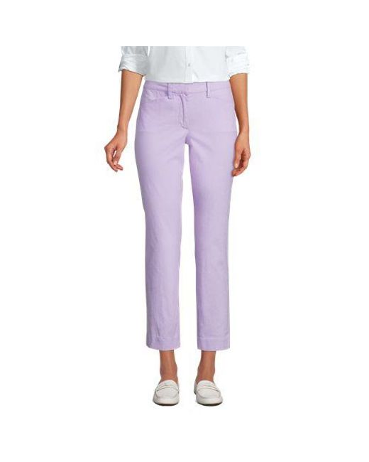 Lands' End Purple Slim Fit 7/8-Chinos CHAMBRAY