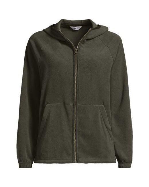 Lands' End Green Anyweather Fleece-Jacke Mit Kapuze, Damen, Größe:32-34 Regular, Polyester, By