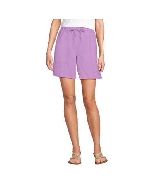 Lands' End Purple Leinen-Schlupfshorts, Damen, Größe:32-34 Regular, Leinen, By