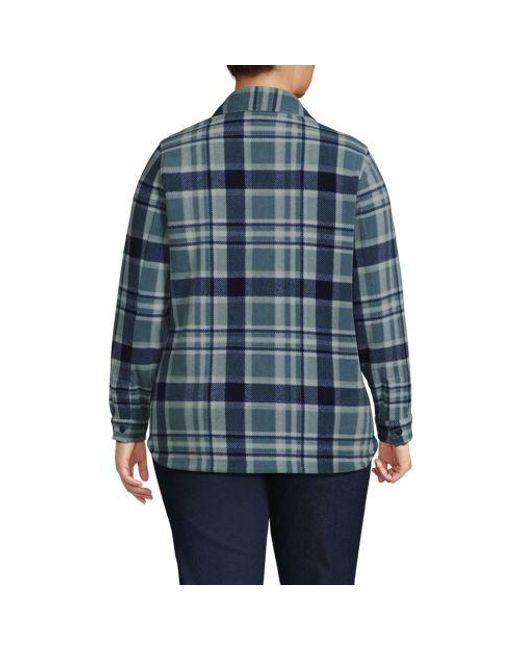 Lands' End Blue Anyweather Fleece-Hemdjacke, Damen, Größe:32-34 Regular, Polyester, By