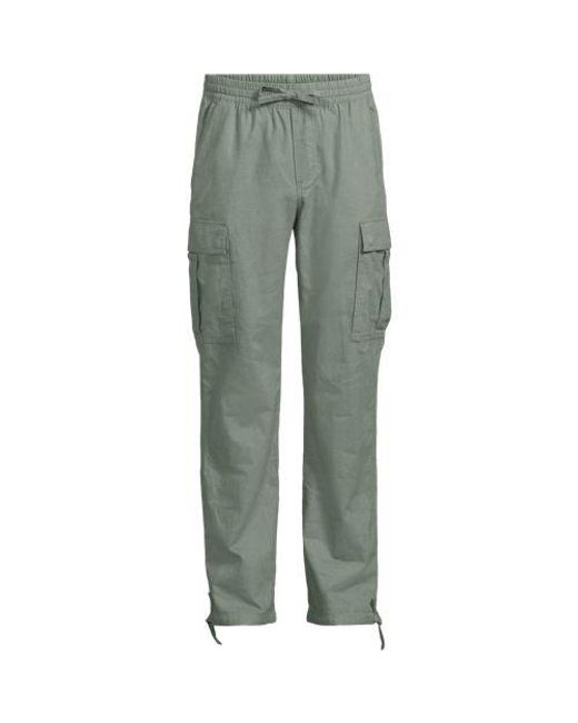 Lands' End Baumwoll-Leinen Cargohose, Herren, Größe Regular, Leinen/Baumwoll-Mischung, By in Green für Herren