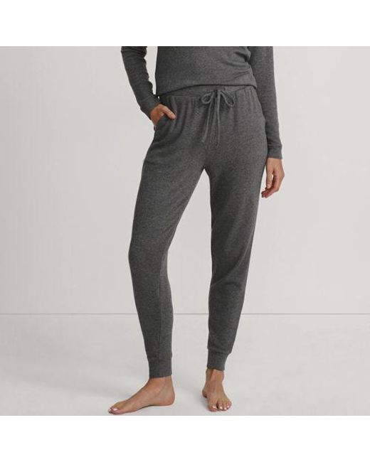 Lands' End Gray Kaschmirweiche Pyjama-Hose, Damen, Größe:32-34 Regular, Elasthan/Baumwoll-Mischung/Viskose-Mischung, By