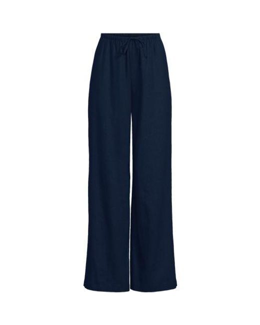Lands' End Blue Weite Hose Aus Leinen/Viskose-Mix, Damen, Größe:34 Regular, Leinen/Viskose, By