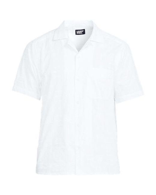 Lands' End Besticktes Popeline-Hemd, Herren, Größe:44-46 Regular, Baumwolle, By in White für Herren