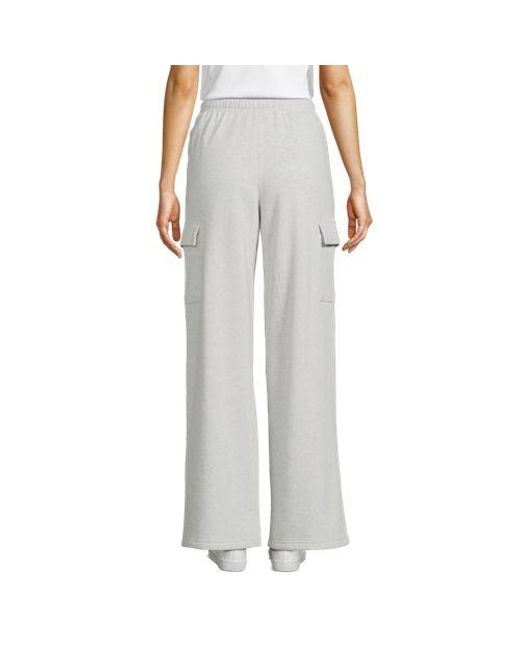 Lands' End Gray Sweat-Cargohose Mit Weitem Bein Serious Sweats, Damen, Größe:32-34 Regular, Baumwoll-Mischung/Polyester-Mischung, By