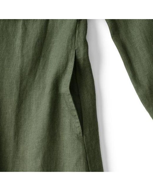 Lands' End Green Leinen-Midikleid, Damen, Größe:32-34 Regular, By