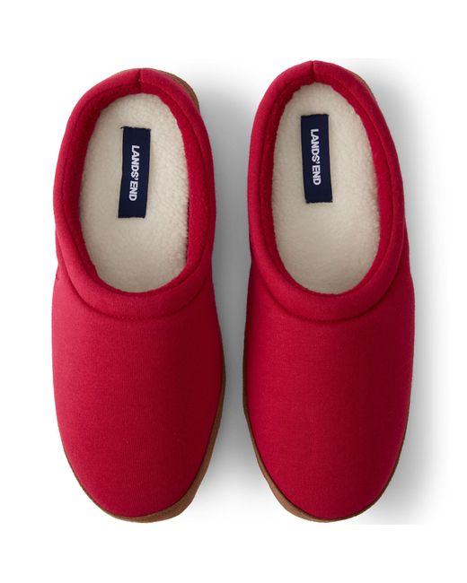 Lands' End Red Serious Sweats Mule Slippers for men