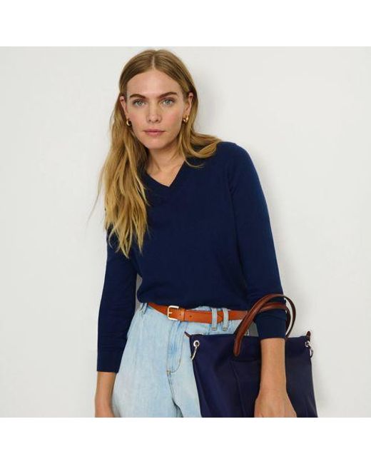 Lands' End Blue Pullover Aus Baumwolle/Seidenmix, Damen, Größe:32-34 Regular, Baumwolle/Seide/Nylon, By