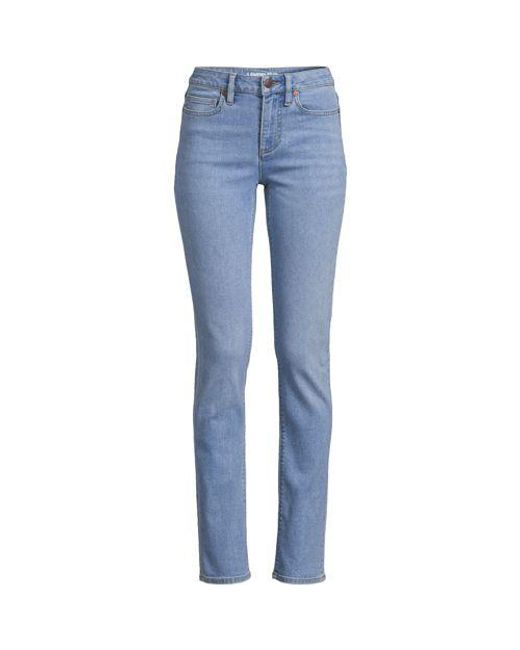 Lands' End Blue Straight Fit Recover Jeans Mid Waist