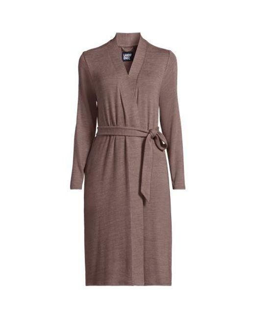 Lands' End Brown Kaschmirweicher Morgenmantel, Damen, Größe:32-34 Regular, Elasthan/Baumwoll-Mischung/Viskose-Mischung, By
