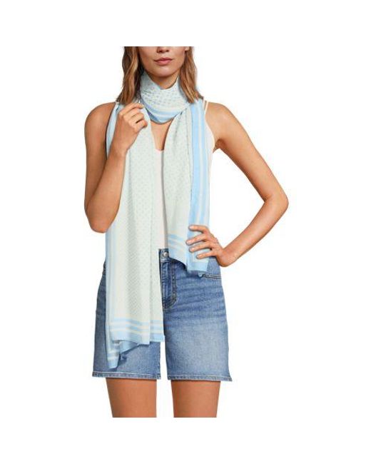 Lands' End Blue Fließender Schal, Damen, Größe:Null Regular, Viskose, By