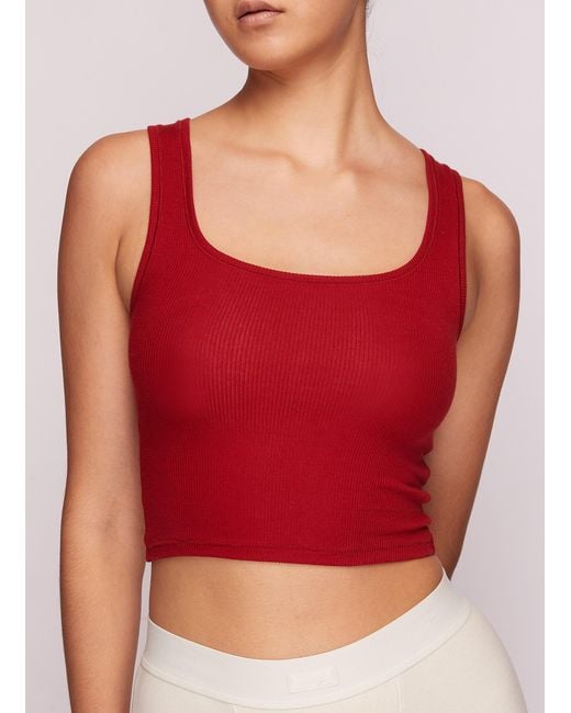 Skims 'soft Lounge' Cotton Rib Tank — Pack Of 3 in Red