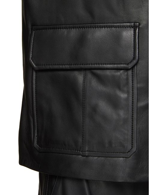 Vince Black Zip Front Leather Jacket