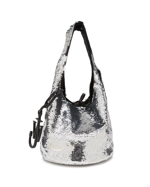 JW Anderson Logo Charm Reversible Sequin Mini Shopper Bag in Metallic ...