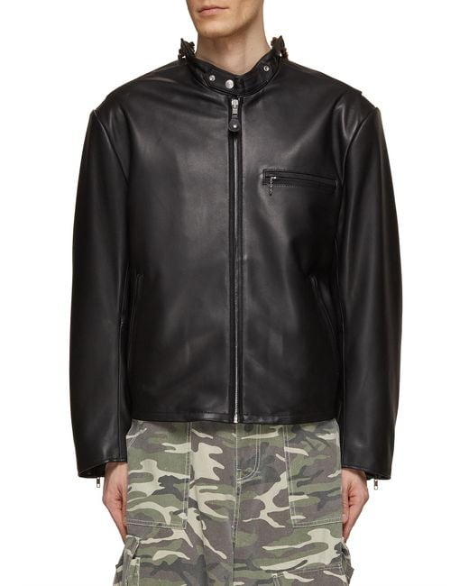 Doublet Leather Jacket With Chain Handle in Black for Men Lyst