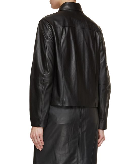 Vince Black Zip Front Leather Jacket