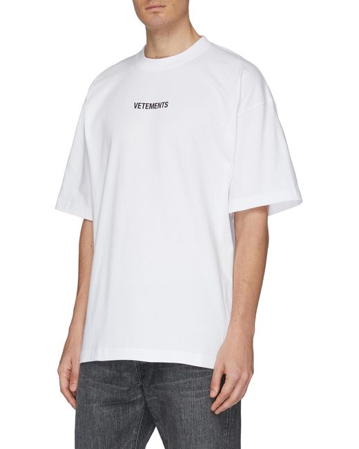 Vetements Logo Print Washing Label T-shirt in White for Men | Lyst