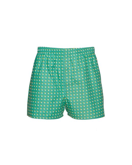 Sunspel Sun & Cloud Print Cotton Boxer Shorts in Green for Men | Lyst
