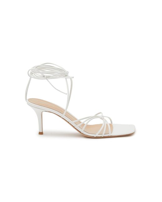 Gianvito Rossi 'sylvie' 70 Nappa Leather Sandals in White | Lyst