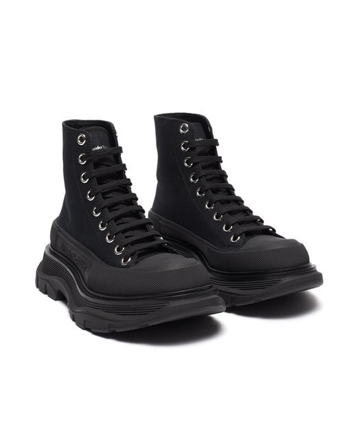 alexander mcqueen tread slick glitter high top boots