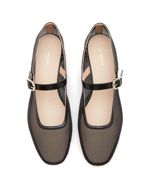 Le Monde Beryl agatha Almond Toe Mesh Block Heel Mary Jane for