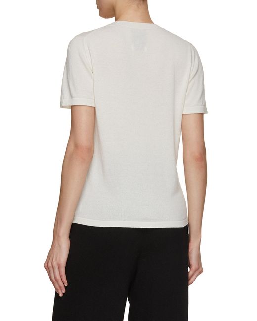 Barrie X Sofia Coppola Simple Cashmere Silk Knit Top in White | Lyst