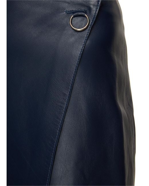 Aeron Celeste Midlength Leather Skirt in Blue Lyst