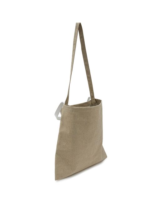 PB 0110 Natural Medium Linen Messenger Tote Bag