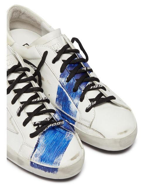 Golden Goose superstar Stripe Paint Stroke Leather Sneakers in