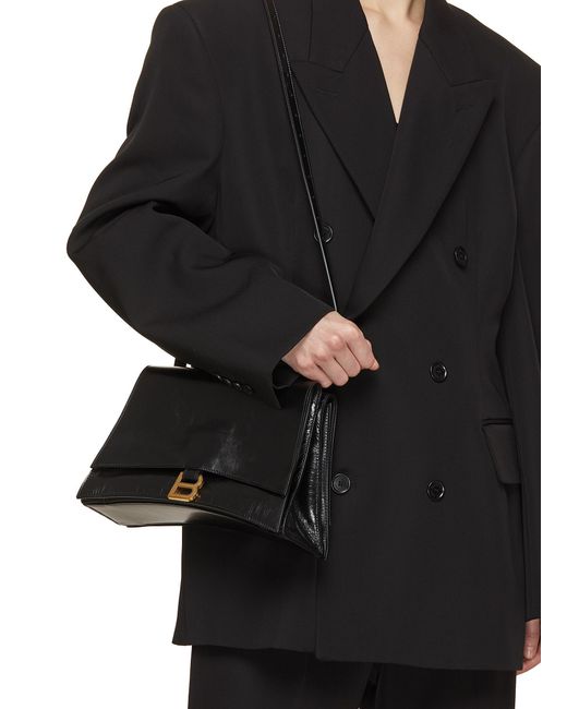 Balenciaga Black Small Crush Top-handle Bag