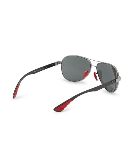 Ray-Ban Double Bridge Metal Aviator Sunglasses in Gray for Men | Lyst