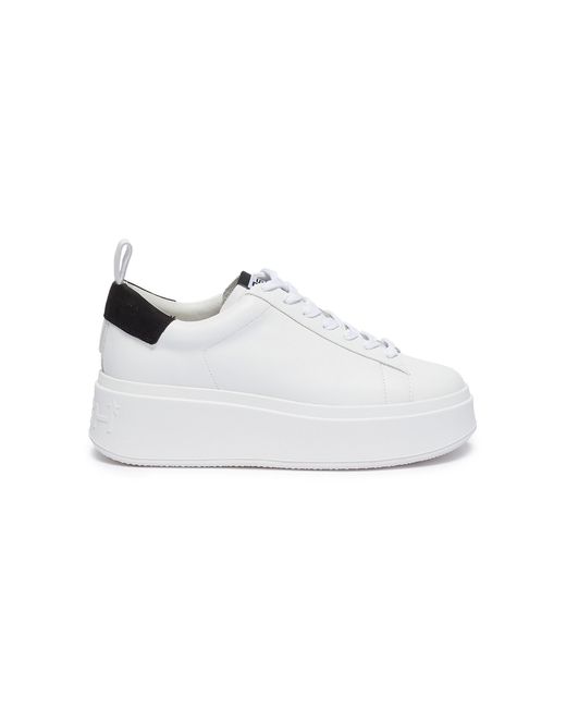 Ash 'moon' Platform Leather Sneakers in White | Lyst