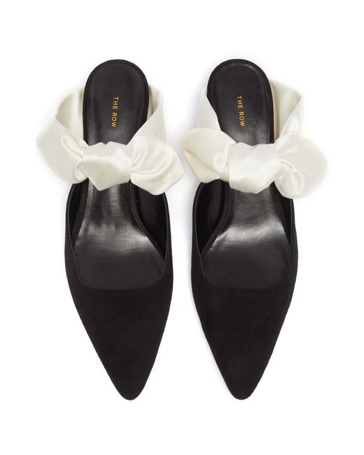 the row coco suede and satin mules