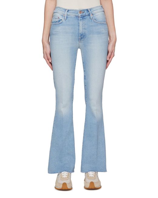 Mother 'the Weekender' Frayed Flared Jeans in Blue | Lyst