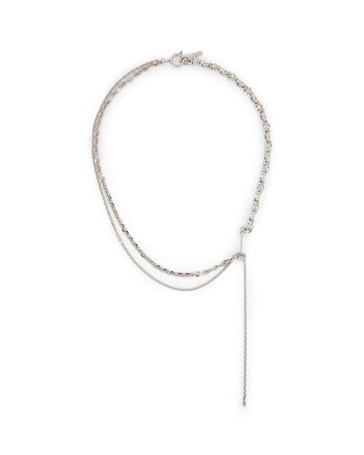 Justine Clenquet Kim Palladium Plated Necklace in White | Lyst