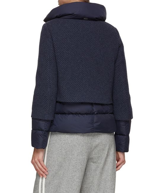 Herno Knit Puffer Jacket in Blue Lyst