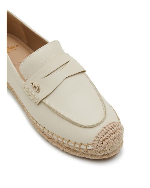 Sam Edelman White Kai Espadrilles Leather Flat Loafers