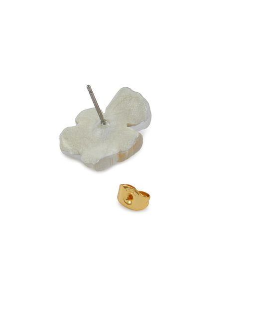 Alexis White Pansy Lucite Petite Post Earring